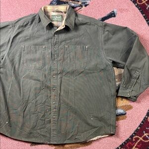 VINTAGE L.L. BEAN BUTTON UP SHIRT XXL DISTRESSED